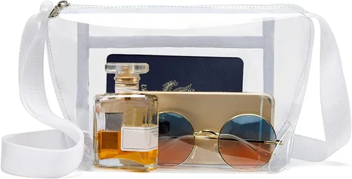 Vista 6 de Bolso transparente con bolsillo interior y correa ajustable para estadios, conciertos y eventos deportivos