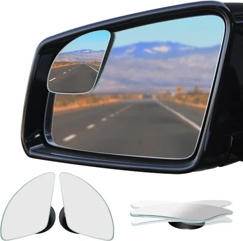 Vista 9 de Ampper Espejo de Punto Ciego en Forma de Abanico, Vidrio HD sin Marco Adhesivo Ajustable Convexo de Gran Angular Retrovisor Espejo para Automóvil