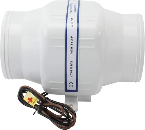 Vista 2 de YaeMarine Marine Boat en línea soplador de aire de sentina 12 V eléctrico 4 "barco motor soplador 270CFM con seis cuchillas para yate velero barcos