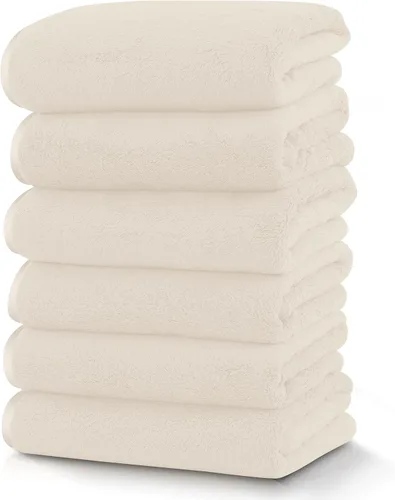 Vista 9 de TENSTARS Toallas de baño de seda con dobladillo para liquidación de baño - 27 x 55 pulgadas - Ligeras, delgadas, de secado rápido - Toalla