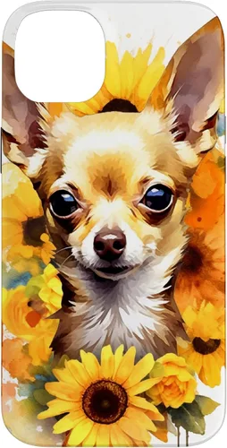 Vista 15 de Chihuahua Dog Watercolor Funda de girasol Chihuahua para iPhone 17