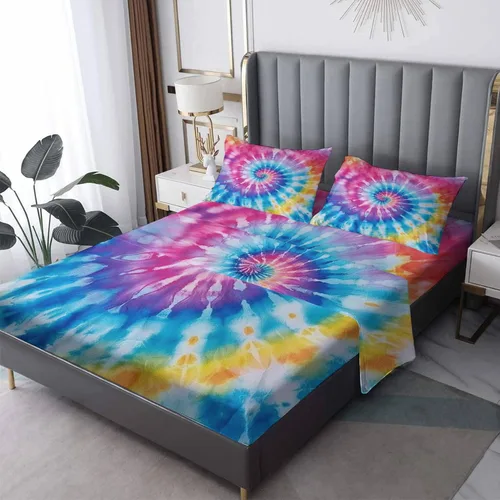 Vista 37 de Juego de sábanas tamaño individual: sábanas y fundas de almohada, sábanas y fundas de almohada, microfibra suave y bolsillo profundo y patrón sin