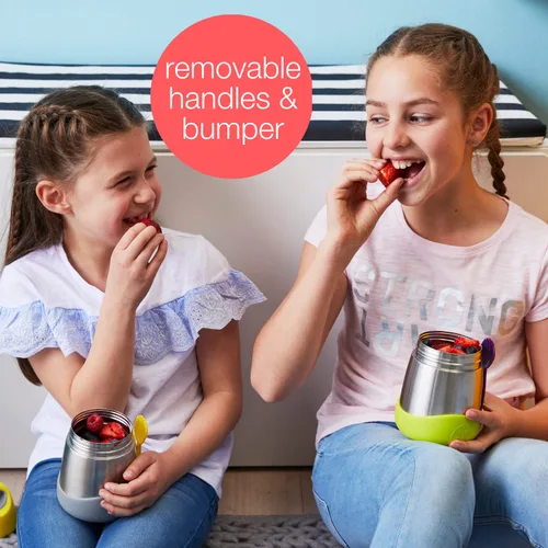 Vista 5 de b.box Tarro de alimentos aislado con tenedor para niños pequeños, recipiente fácil de abrir, acero inoxidable, más de 5 horas de temperaturas