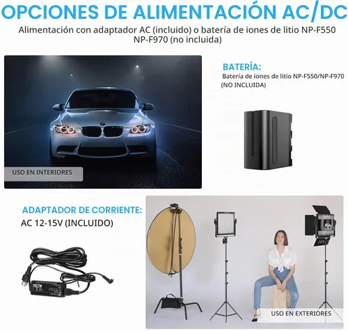 Vista 6 de GVM Paquete de 3 kits de iluminación de video LED con control de aplicación, variable bicolor 2300K ~ 6800K con pantalla digital de brillo de 10 ~