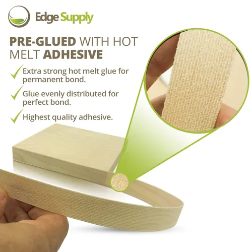 Vista 3 de Madera de abedul barnizada edgebanding preglued 1" X 250 'Roll