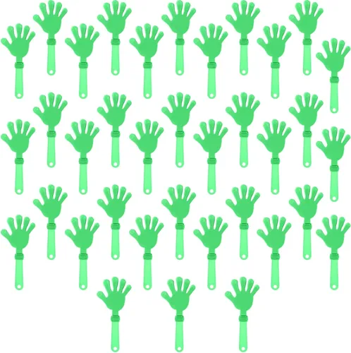 Vista 15 de 36 pinzas de mano negras de 7.5 pulgadas para hacer ruido, regalos de fiesta, plástico para eventos deportivos, bailar, baile, baloncesto, fútbol