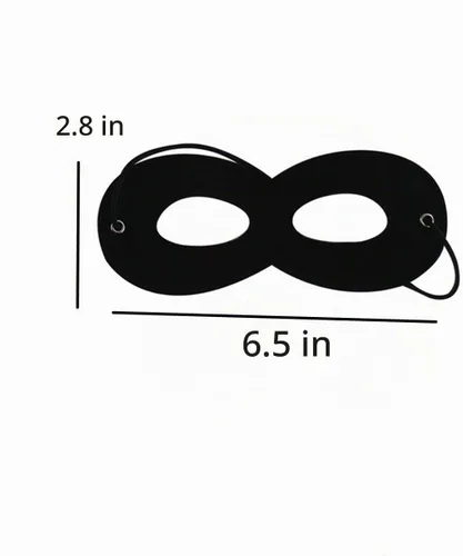 Vista 2 de Máscaras de fieltro de superhéroe negro, 6 medias máscaras de cuerda elástica ajustable, máscara de ojos de disfraz de Halloween, máscara