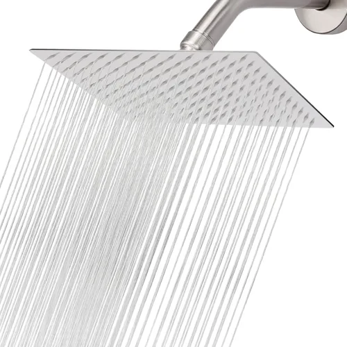 Vista 11 de Nearmoon - Cabezal de ducha de lluvia, diseño cuadrado de acero inoxidable de alto flujo, alta presión, experiencia de ducha impresionante incluso