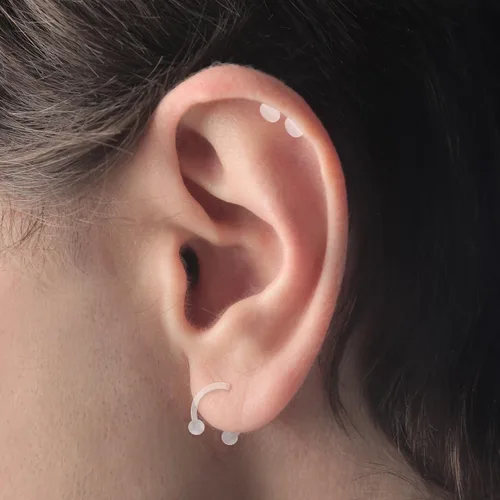 Vista 3 de Satix Retenedores de piercing transparentes de estilo mixto para cirugía de trabajo, retenedor de aretes transparente Bioflex, retenedor de anillos
