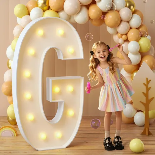 Vista 85 de imprsv Letras con luz para marquesina, letras de mosaico de 3 pies de alto con luz para decoración de baby shower, graduación, grandes