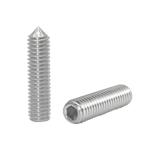 Vista 4 de Juego de 50 tornillos hexagonales internos M6x8mm Tornillos Grub Point Cone Point 304 Tornillo de acero inoxidable, tornillo de agarre de punto