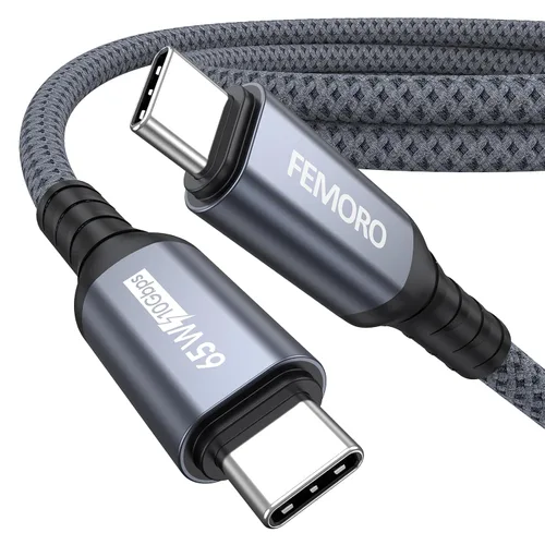 Vista 11 de Cable de datos USB C a USB C, 1.5 pies de transferencia de datos corta de 10 Gbps de carga de 65 W