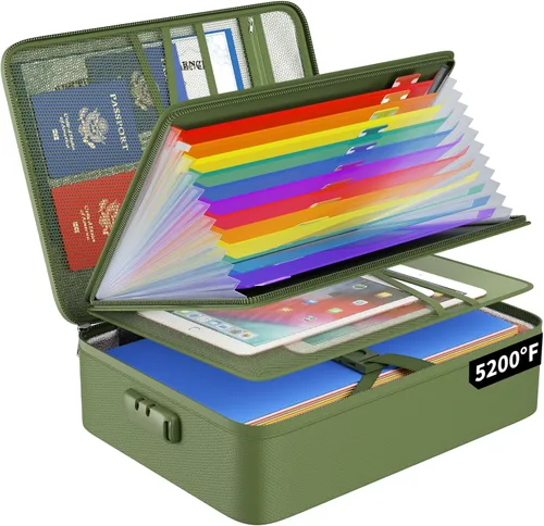 Vista 15 de ENGPOW Fireproof File Organizer Bag with 13 Pockets Accordion File Folder