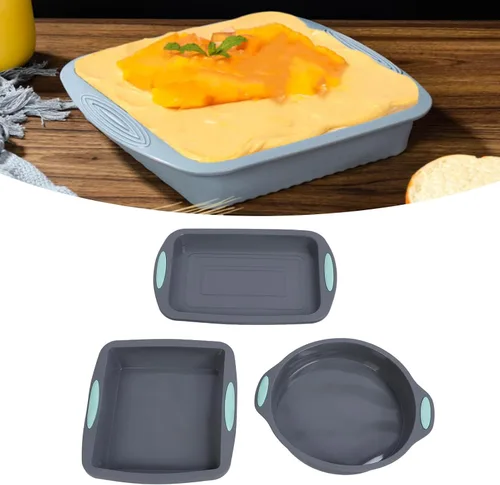 Vista 5 de 3 moldes de silicona para pan, juego de utensilios de silicona para hornear antiadherentes, resistentes al calor, utensilios para hornear y horno