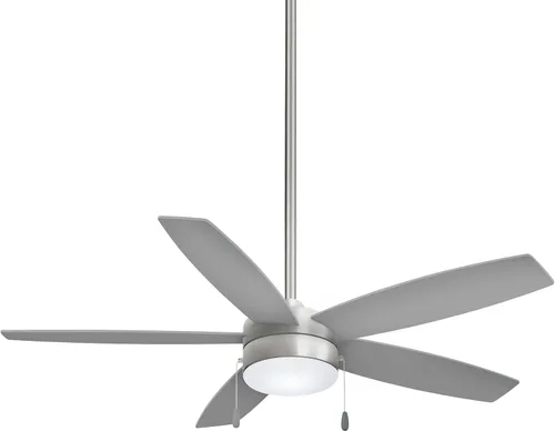 Vista 10 de MINKA-AIRE Ventilador de techo LED de 52 pulgadas con 5 aspas, latón cepillado y aspas de acabado blanco alabastro con vidrio blanco esmerilado