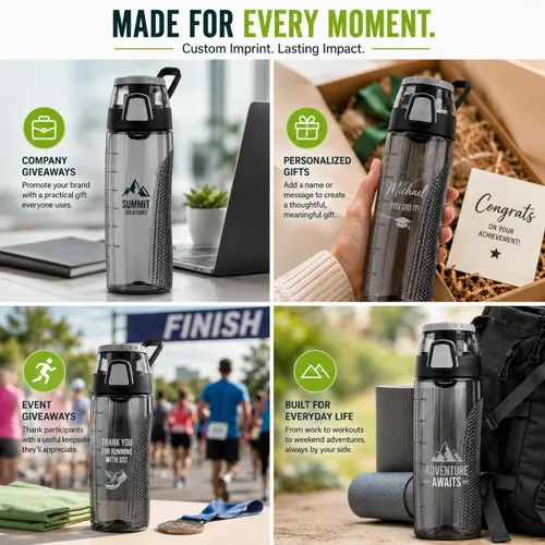 Vista 3 de Thermos Tritan - Botella de hidratación con medidor, 24 onzas, humo (HP4100SMTRI6)