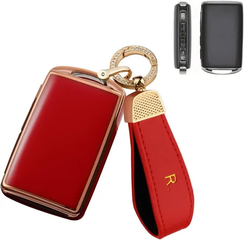 Vista 4 de SANRILY Golden-Edge - Funda para llavero de TPU compatible con Mazda 3, 6, 3, Hatchback 2022 2020 2021 CX-5, CX-30, CX-9, accesorios sin llave