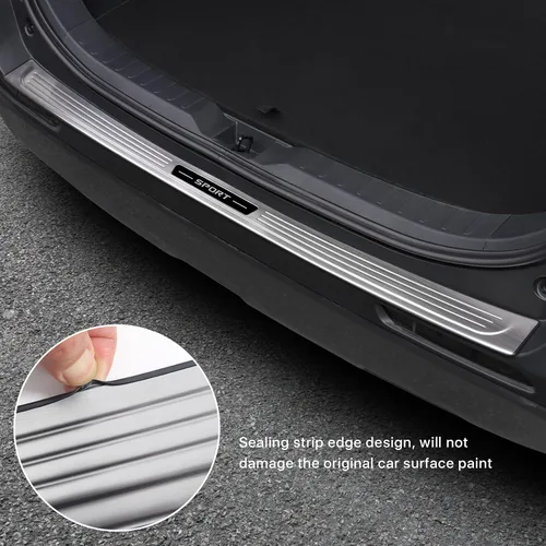 Vista 4 de Protector de parachoques trasero para Toyota RAV4 2023 2024 2025, cubierta protectora del umbral de la puerta del maletero, protector de placa