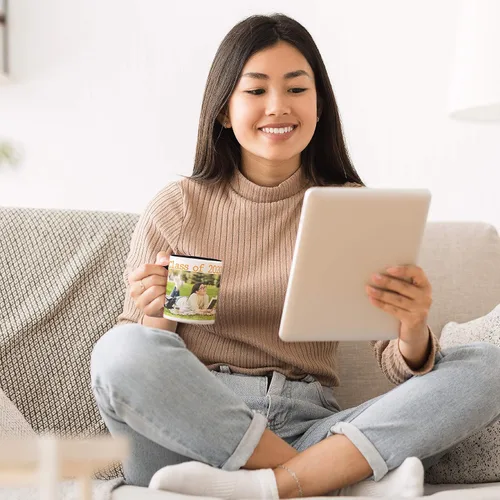 Vista 6 de Tazas de café con foto personalizada, 11 onzas, color negro con imagen, texto, regalos personalizados, taza de cerámica personalizada, gran regalo