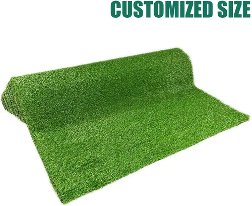 Vista 4 de Alfombra de césped artificial realista de 0.8 pulg, césped sintético para interior y exterior, para jardín, césped para mascotas, alfombra de césped