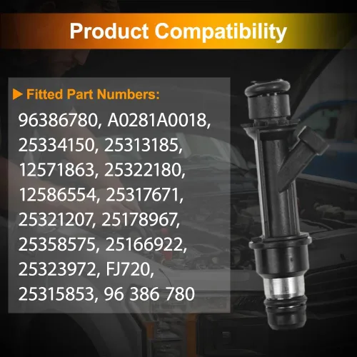 Vista 4 de Inyector de combustible compatible con Chevrolet AVEO 2004-2008, compatible con Pontiac WAVE 2005-2007, WAVE5 2005, número de pieza: 96386780
