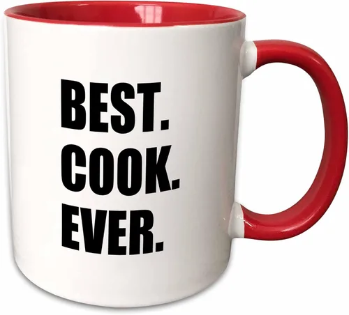 Vista 8 de 3dRose mug_179769_4 Best Cook Ever - Regalos de texto para los mejores chefs y fanáticos de la cocina del mundo, taza negra de dos tonos, 11 onzas