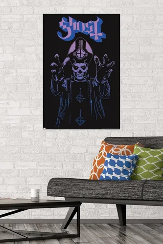 Vista 2 de Ghost - Póster de pared de ira, 34 pulgadas de largo x 22.4 pulgadas de ancho, versión sin marco