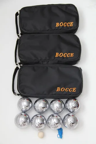 Vista 5 de 8 Ball 73 mm metal Bocce/petanca Set con bolsa negra – 3 Pack