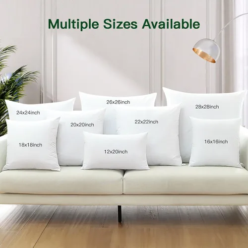 Vista 6 de OTOSTAR Paquete de 2 rellenos de cojines de plumón y plumas, 12 x 20 pulgadas, rellenos de almohada suaves y esponjosos con funda de 100% algodón