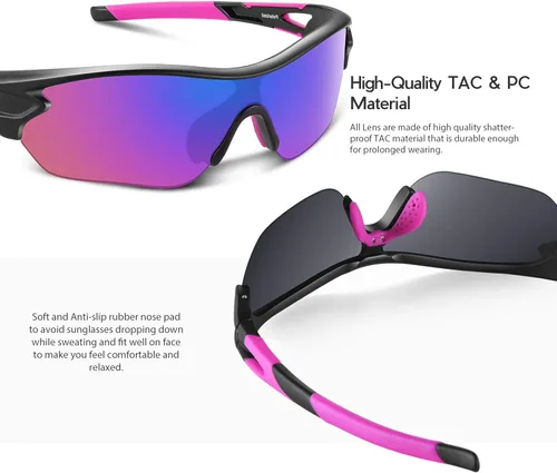 Vista 3 de Lentes de sol polarizados para hombres y mujeres jóvenes de béisbol ciclismo correr conducir pesca golf motocicletas lentes TAC UV400
