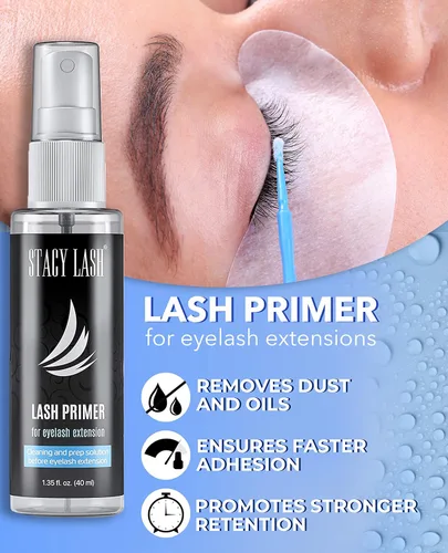 Vista 4 de Pegamento de extensión de pestañas extra fuerte Evolution de 0.3 fl oz y extra Bonder 0.5 fl oz y imprimación/limpiador 1.4 fl oz - Stacy