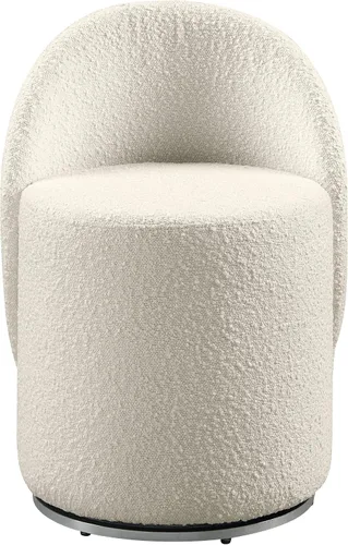 Vista 5 de OSP Home Furnishings - Silla de tocador Lystra giratoria de barril con tela de bouclé texturizada, crema