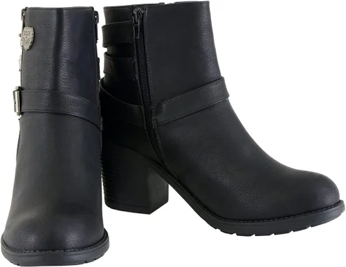 Vista 2 de Milwaukee MBL9405 - Botas cortas de cuero para mujer, con cremallera lateral y triple hebilla de ajuste