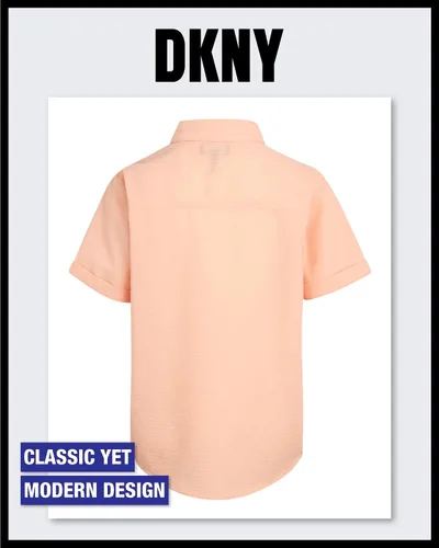 Vista 6 de DKNY Camisa de niño - Camisa de manga corta con botones (talla 8-20)