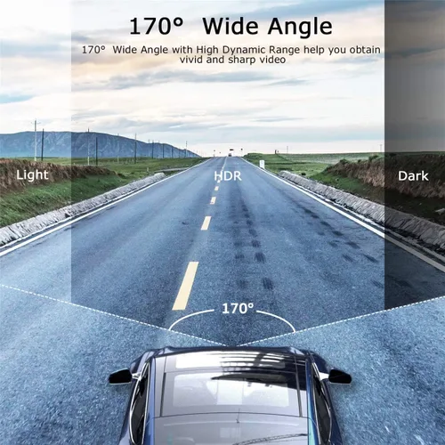 Vista 8 de ORSKEY Cámara de salpicadero delantera y trasera 1080P Full HD cámara doble en la cámara del coche para salpicadero 170 de ángulo amplio