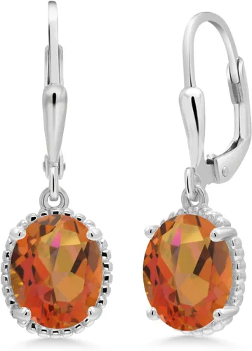 Vista 68 de Gem Stone King Aretes colgantes de gota para mujer, plata de ley 925, piedra natal ovalada de 0.354 x 0.276 in, joyería fina, regalos para ella