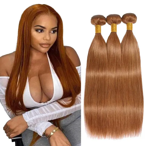 Vista 109 de Color 30 paquetes de cabello humano marrón onda del cuerpo paquetes 8 10 12 pulgadas brasileño virgen Remy extensiones de cabello humano doble trama