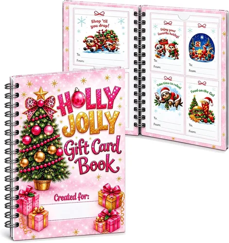 Vista 7 de Christmas Gift Card Book, Spiral Bound Holiday Gift Card Holder，#C