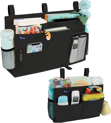 Vista 12 de Surblue Organizador de cama colgante para mesita de noche, bolsa de almacenamiento con bolsillo para literas y camas de hospital, habitaciones