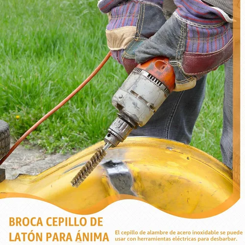 Vista 6 de Geiserailie Cepillo de Perforación de Cerdas de Alambre para Taladro Eléctrico, Alambre de Limpieza con Mango Hexagonal para Limpieza de Taladro
