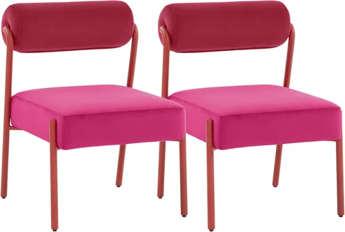 Vista 8 de Tov Furniture Jolene - Juego de 2 sillas de comedor tapizadas en terciopelo negro