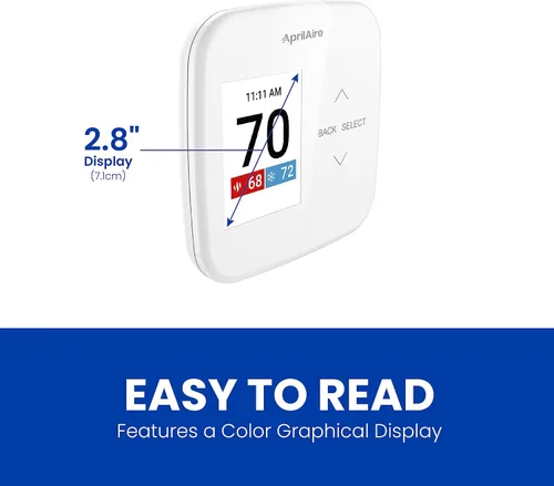 Vista 4 de AprilAire S86WMUPR Termostato programable Wi-Fi, multietapa universal con control IAQ, etapas de calor/frío 2H/2C o etapas de bomba de calor 4H/2C