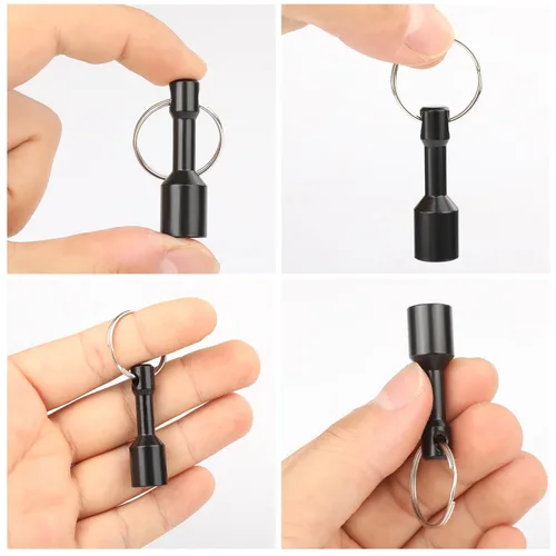 Vista 3 de TRYMAG N52 - Imanes de Llavero para Probar Latón, Paquete de 2 Llaveros de Bolsillo de Neodimio Negro para Bolso con Fuerte Magnético de Tierras