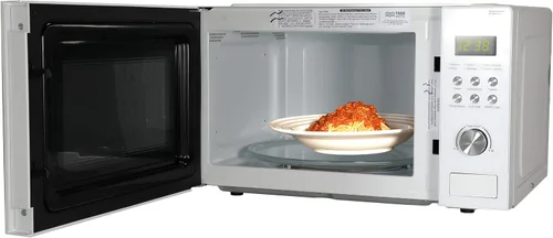 Vista 3 de Emerson MW1101W Horno microondas para encimera con control de botón, pantalla LED de 1000 W, 10 niveles de potencia, 6 menús automáticos, plato
