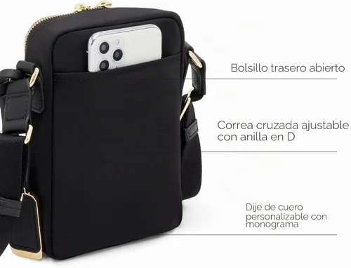 Vista 7 de TUMI Bandolera Persia para mujer Negro y dorado