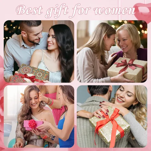 Vista 6 de Delicado juego de pulseras de cadena de oro para mujer, chapado en oro real de 14 quilates, pulseras de cadena de eslabones para mujer, pulseras
