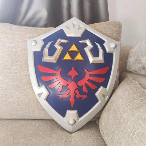 Vista 8 de Blue Shield - Juego de anime japonés para cosplay, espada Hylian Shield Metal