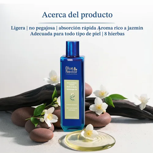 Vista 7 de Blue Nectar Aceite de masaje corporal de jazmín Aceite de masaje sensual