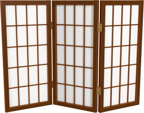 Vista 8 de Biombo portátil simple de 2 pies Biombo diseño Shoji, clásico diseño japonés 4 anchuras, 6 colores, Madera, Negro