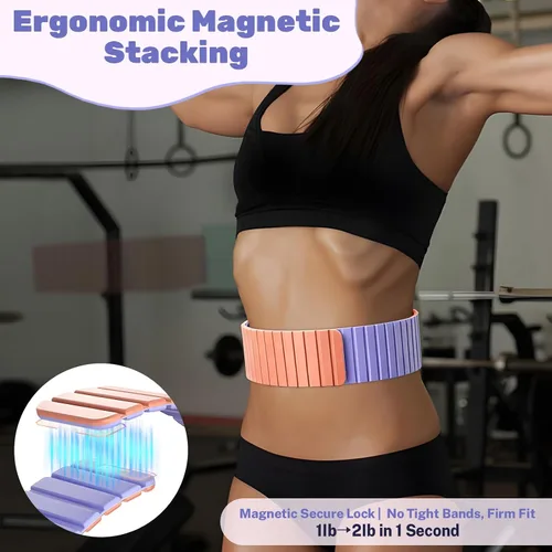 Vista 7 de Magnetic Ankle Weights for Women & Men, Adjustable Silicone Wrist Weights Bracelet Set, Stackable Wrist and Ankle Weights 1 Pair 2 Lbs, Weighted